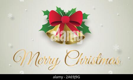 Papier Kunst, Handwerk Stil der Chirstmas Glocken, frohe Weihnachten und ein glückliches Neues Jahr Stock Vektor