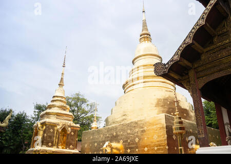 Wat Pra Singh schöne Tempel in Chiang Mai, Thailand, Foto Stockfoto