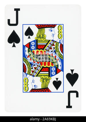 Pikbube Playing Card - auf weißen isoliert Stockfoto