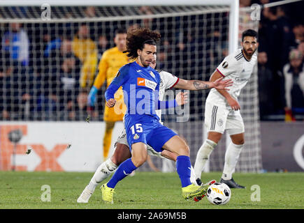 Madrid, Spanien. 24 Okt, 2019. Von Getafe CF Marc Cucurella in Aktion während der UEFA Europa League Spiel zwischen Getafe CF und FC Basel im Coliseum Alfonso Perez in Madrid gesehen. (Endstand; Getafe CF 0:1 FC Basel) Credit: SOPA Images Limited/Alamy leben Nachrichten Stockfoto