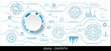 Futuristische Benutzeroberfläche HUD Stil und Infografik Elemente. Abstract Virtuelle grafische Touch UI-Illustration Vektor Stock Vektor