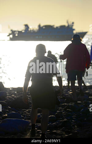 Gruppe von Besuchern auf der Isla San Esteban, Baja California Sur, Mexiko Stockfoto