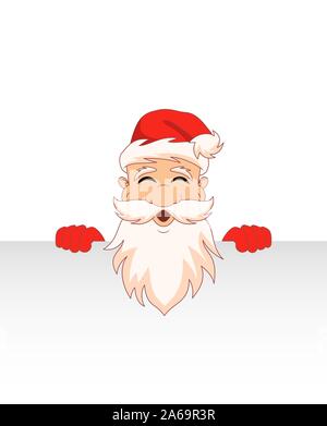 Santa Claus Zeichentrickfigur mit sauberen Blatt. Weihnachten Mann - Illustration Vektor Stock Vektor