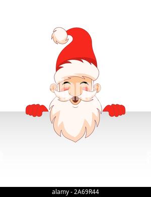 Santa Claus Zeichentrickfigur mit sauberen Blatt. Weihnachten Mann - Illustration Vektor Stock Vektor