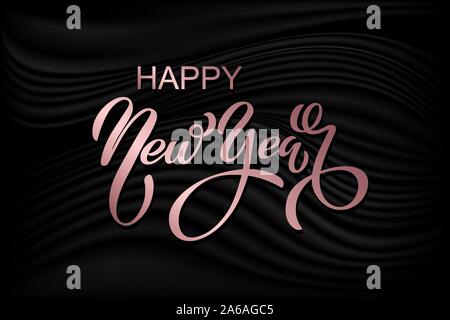 Frohes neues Jahr Banner. Vector Illustration eines Frohes neues Jahr in Gold und Schwarz. Schönen Inschrift. Stock Vektor