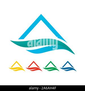 Himmlische Tor Feather Symbol Farbe Set Vektor Symbol Grafik Logo Design Template Stock Vektor