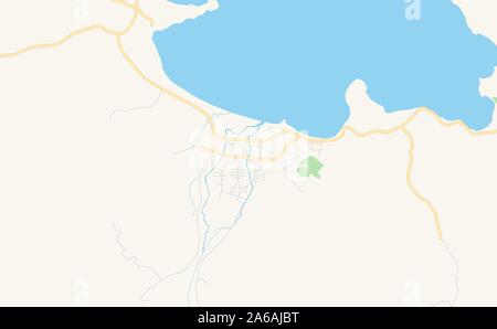 Druckbarer Stadtplan Arawa, Papua Neu Guinea. Karte Vorlage für die geschäftliche Nutzung. Stock Vektor