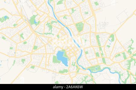 Druckbarer Stadtplan von Hamilton, Neuseeland. Karte Vorlage für die geschäftliche Nutzung. Stock Vektor