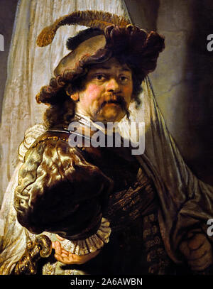 Der Fahnenträger 1636 von Rembrandt Harmensz van Rijn (Harmenszoon) 1606 - 1669 17 Die Niederlande Niederländisch Holland, Stockfoto