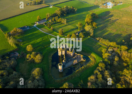 Luftaufnahme von Caerlaverock Castle, Dumfries and Galloway, Schottland Stockfoto