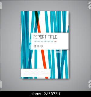 Moderne Vektor Zusammenfassung Broschüre / Flyer Design vorlage mit blauen und roten Streifen Stock Vektor