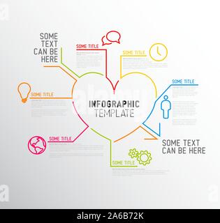 Vektor Herz/liebe Infografik Berichtsvorlage von Linien und Symbole gemacht Stock Vektor