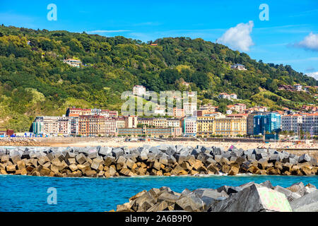 Saint-Sébastien, Espagne - 07 Juin 2019 - Baie de la Concha. Stockfoto