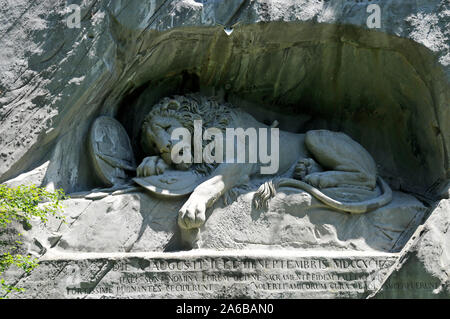 Rund um die Schweiz - Luzern - Löwendenkmal Stockfoto