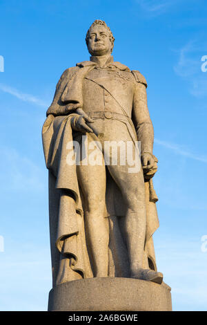 Statue in Devonshire Granit von König William IV (William 4.) des Vereinigten Königreichs von Großbritannien und Irland, die von Samuel Nixon. Jetzt im Greenwich Park. London. Großbritannien (105) Stockfoto