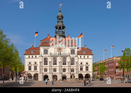 Das Rathaus von Lüneburg in Niedersachsen. Stockfoto