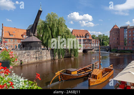 Der alte Hafen in Lüneburg, Niedersachsen, Deutschland. Stockfoto