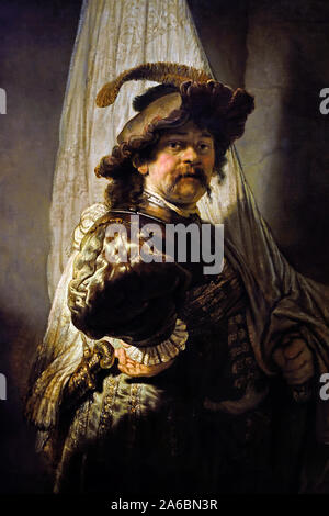 Der Fahnenträger 1636 von Rembrandt Harmensz van Rijn (Harmenszoon) 1606 - 1669 17 Die Niederlande Niederländisch Holland, Stockfoto