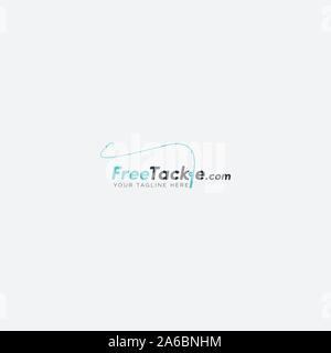 Angeln kostenlos Tackle Logo Design Schriftzug Logo Stock Vektor