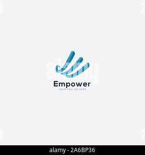 Empower Logo Design mit abstrakter ersten E wie Finanzen Stock Vektor