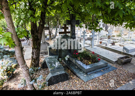 Ein Grab Grab des berühmten russischen Regisseur Andrej Tarkowski, in dem Sainte-Genevieve-des-Bois russische Friedhof, Frankreich Stockfoto