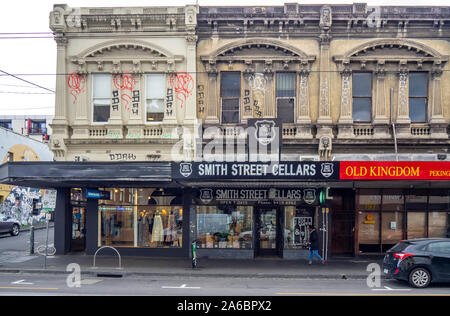 Smith Street Keller Liquor Store Smith St Collingwood Melbourne, Victoria, Australien. Stockfoto