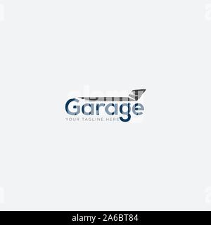 Farbe Garage Logo Designs mit einem minimalistischen und Typografie Stock Vektor