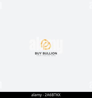Anfangsbuchstabe B und B für Kaufen Bullion logo Stock Vektor