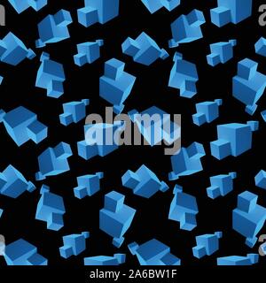 Zusammenfassung nahtlose Muster mit überlappenden blauen Würfel Stock Vektor