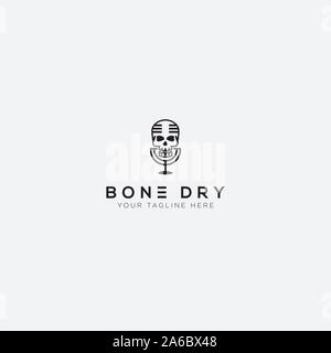 Knochen Tages Logo mit Podcast und Knochen Stock Vektor