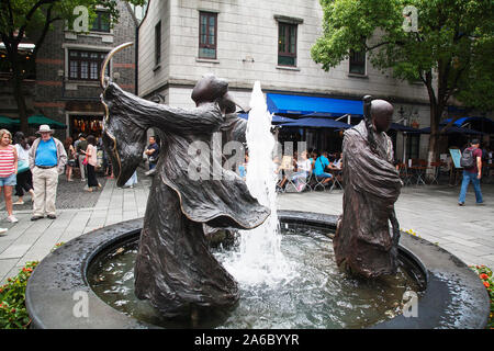 Statue Zeitpunkt Glück, Wohlstand und longevityin französischen Viertel von Shanghai, China Stockfoto