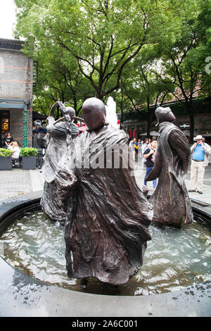 Statue Zeitpunkt Glück, Wohlstand und longevityin französischen Viertel von Shanghai, China Stockfoto