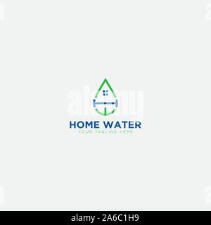 Home Wasser Logo Design und moderne Home logo Stock Vektor