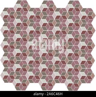 Nahtlose hexagonal, kubische Geometrische buntes Mosaik Muster Stock Vektor