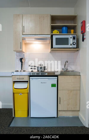 Ein Student Hallen der Bewohner Zimmer an der Universität Stockfoto