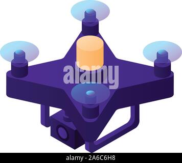 Lila drone Symbol, isometrische Stil Stock Vektor