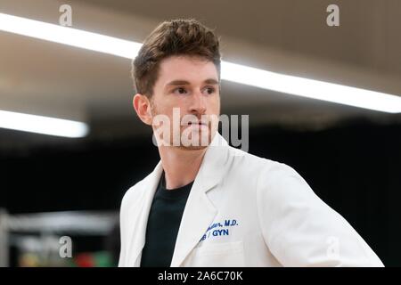 New York, USA. 25 Okt, 2019. David Socolar Foto Aufruf zur Nationalen Touring Produktion der Kellnerin Sneak Preview, Carroll Musik Probe Studio, New York, NY 25. Oktober 2019. Credit: Everett Collection Inc/Alamy leben Nachrichten Stockfoto