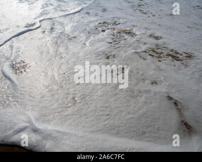 Unterzeichnet Sea Green Turtle Nest auf Lara Bay Turtle Beach, Akamas, Zypern Stockfoto