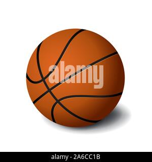 Orange Basketball Ball Symbol auf weißem Hintergrund, Sportgeräte, Vector Illustration. Stock Vektor