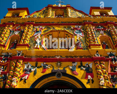 Die Kirche von San Andrés Xecul, Guatemala Stockfoto