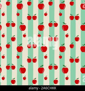 Apple Hintergrund. Die nahtlose Vektor Muster mit Apple. Vektor apple nahtlose Muster Stock Vektor