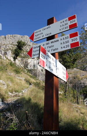 Wanderwege della Caserma Forestale Sorrent Halbinsel Italien Stockfoto