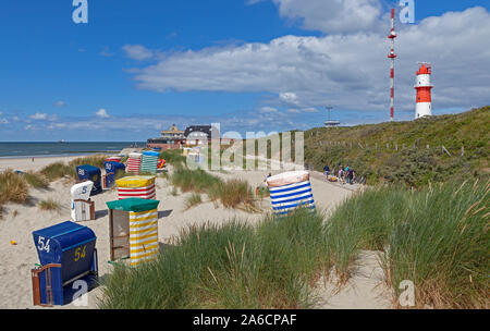 Die südlichen Strand auf der Insel Borkum in Ostfriesland, Niedersachsen, Deutschland. Stockfoto