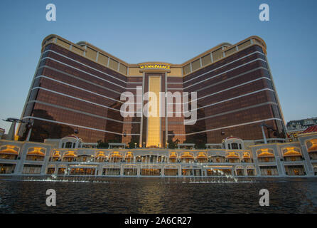 Besuch des Wynn Palace Hotel in Macau in Taipa Island Seite während der Wasser zeigen, dieser Ort ist einfach fantastisch mit seinen luxuriösen Design und die Kabel c Stockfoto