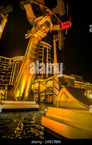 Besuch des Wynn Palace Hotel in Macau in Taipa Island Seite während der Wasser zeigen, dieser Ort ist einfach fantastisch mit seinen luxuriösen Design und die Kabel c Stockfoto