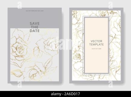 Wildflower Rosen in Gold in einem Vektor Stil isoliert. Stock Vektor