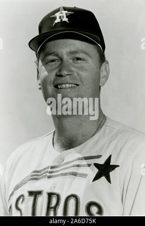 Vintage schwarz-weiß Foto von Baseballspieler Rusty Staub mit der Houston Astros. Stockfoto