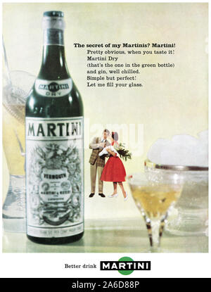 1959 britischen Werbung für Martini Dry vermouth. Stockfoto