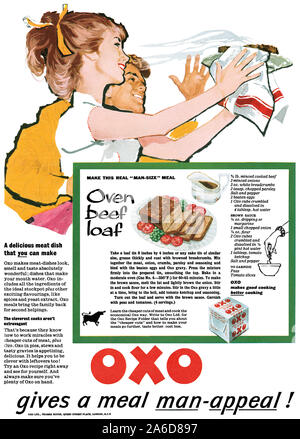 1959 britischen Werbung für Oxo Brühwürfel. Stockfoto