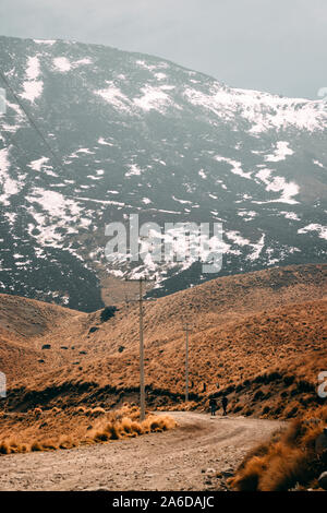 Kälte steigt auf den Gipfel des Nevado de Toluca, Mexiko. Stockfoto